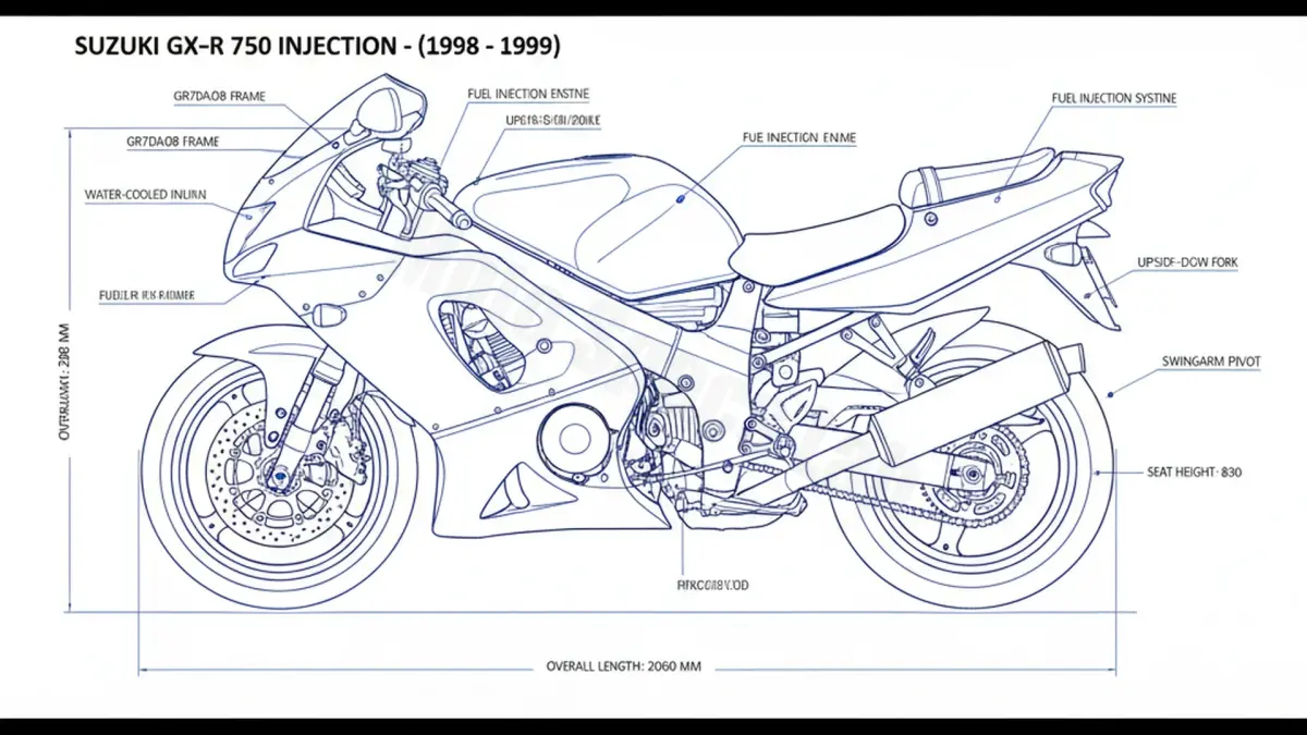 Suzuki GSX-R 750 INJECTION - GR7DA/DB Specs: Engine Oil, Gap & Tire PSI