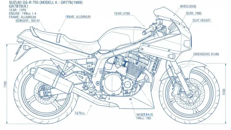 Suzuki GSX-R 750 (MODELL K) – GR77B(K) (1989) Data: Oil Capacity & Rim Specs