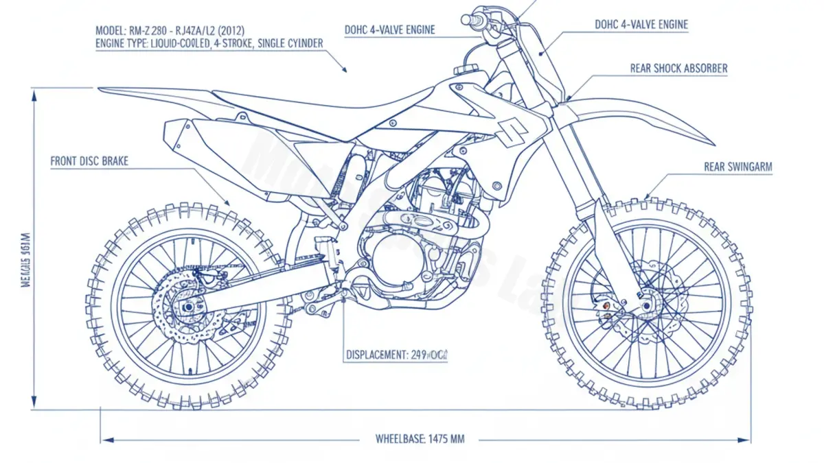 Oil & Tires: Suzuki RM-Z 250 - RJ42A/L2 Technical Specifications specs