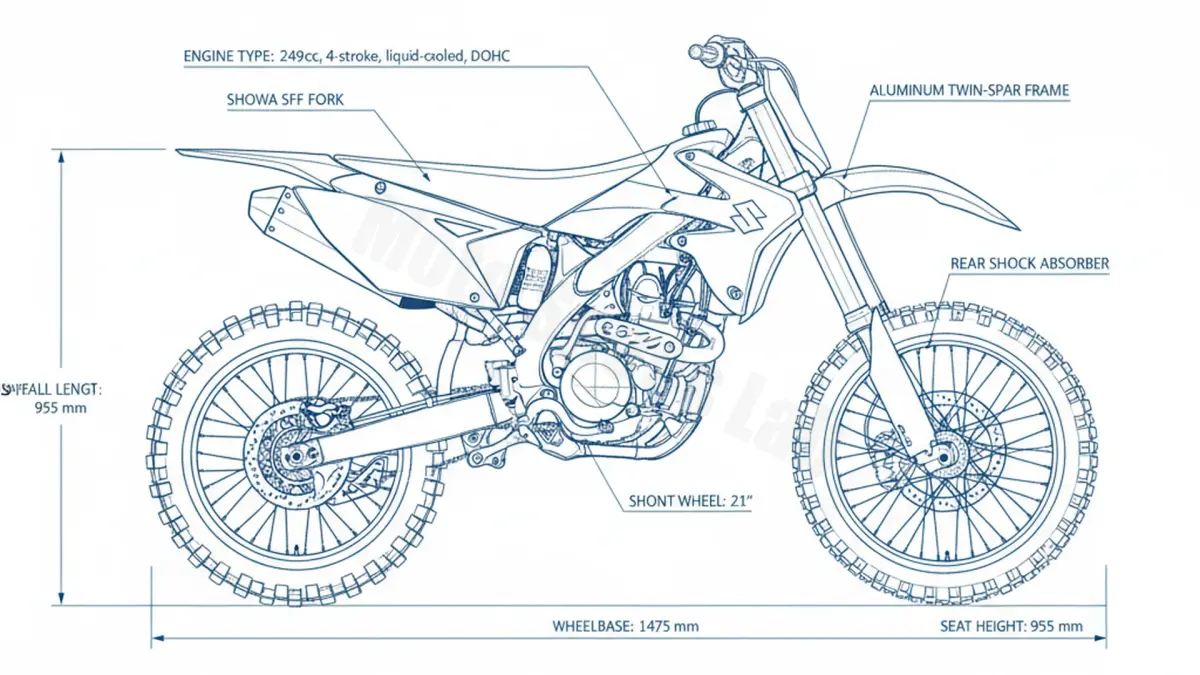 Suzuki RM-Z 250 - RJ42A/L3 Workshop Data: Fluids, Plugs & Tires specs
