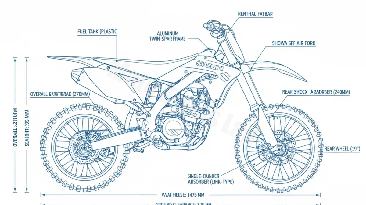 Suzuki RM-Z 450 - RL42A/L4 Service Guide: Oil Level & Tire Specs