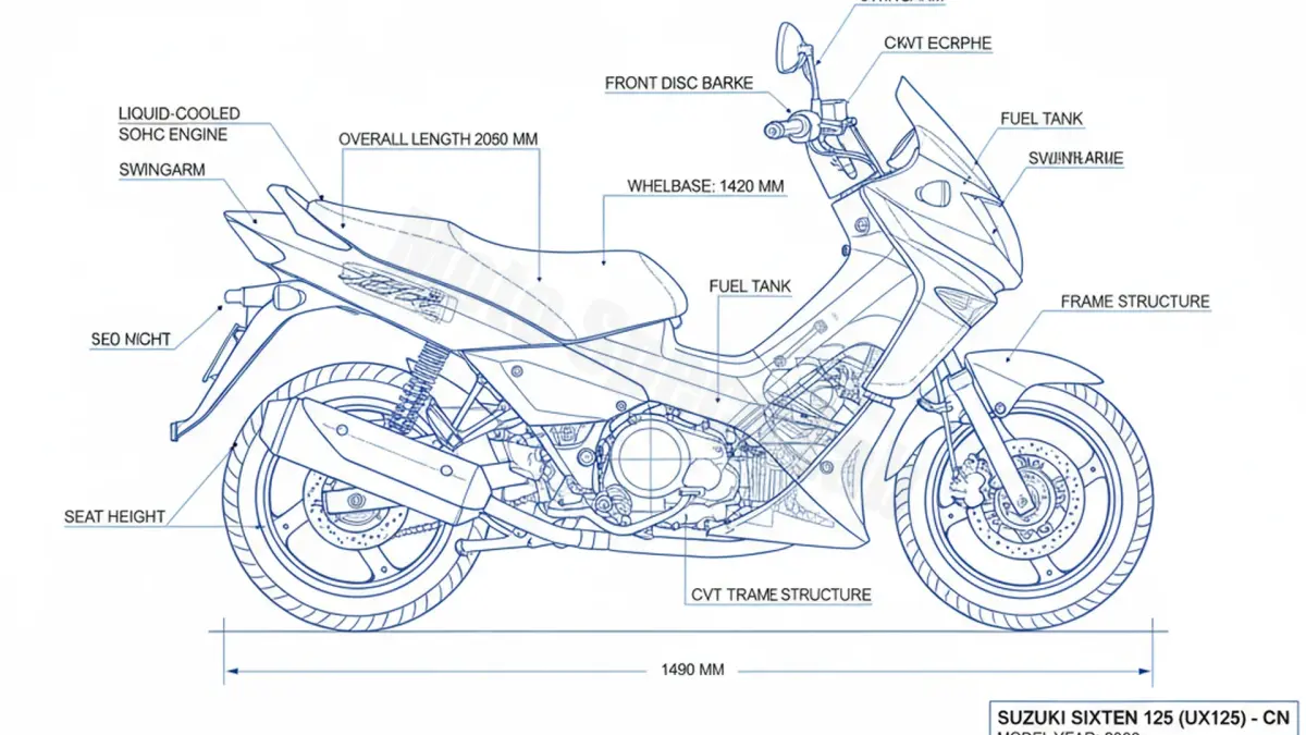 Suzuki SIXTEEN 125 (UX125) - CN Tire Pressure, Oil Type & Fluid Specs specs