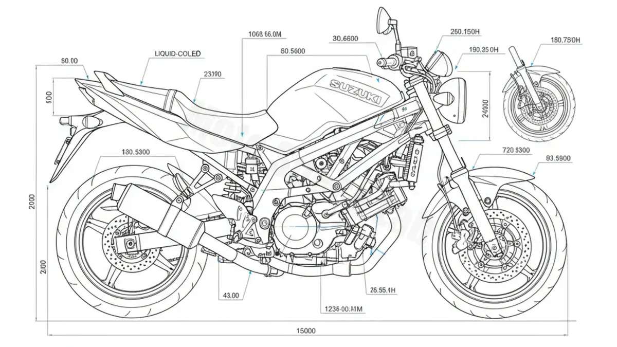 Suzuki SV 650 N/S - WVBY (2003–2008) Data: Oil Capacity & Rim Specs specs
