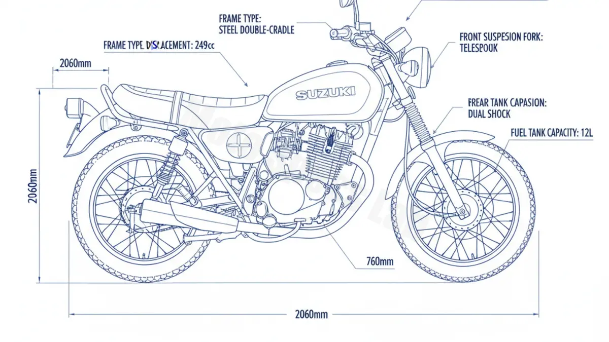 Suzuki TU 250 X VOLTY - TU250X (1994-2004) Factory Oil & Tire Pressure Data specs