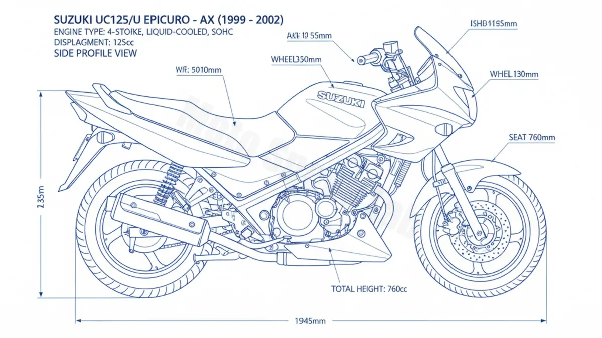 Suzuki UC125/U EPICURO - AX Specs: Engine Oil, Gap & Tire PSI specs