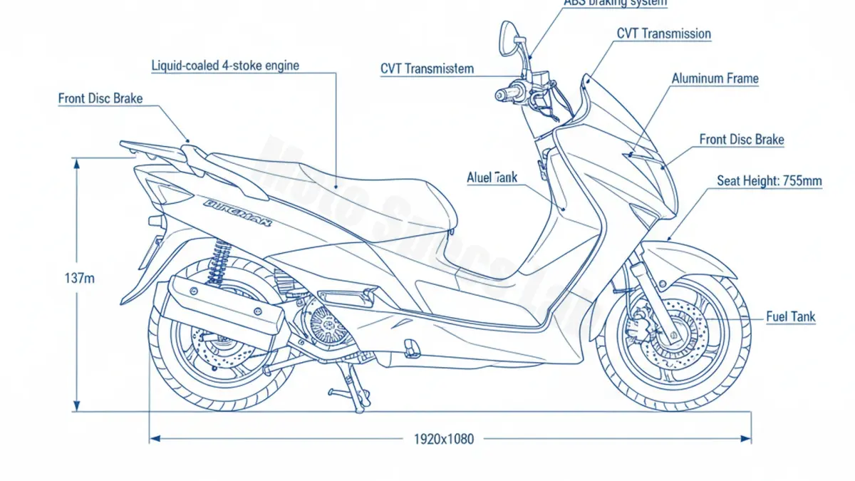 Suzuki UH 125 BURGMAN ABS - C8 (2018) Data: Oil Capacity & Rim Specs