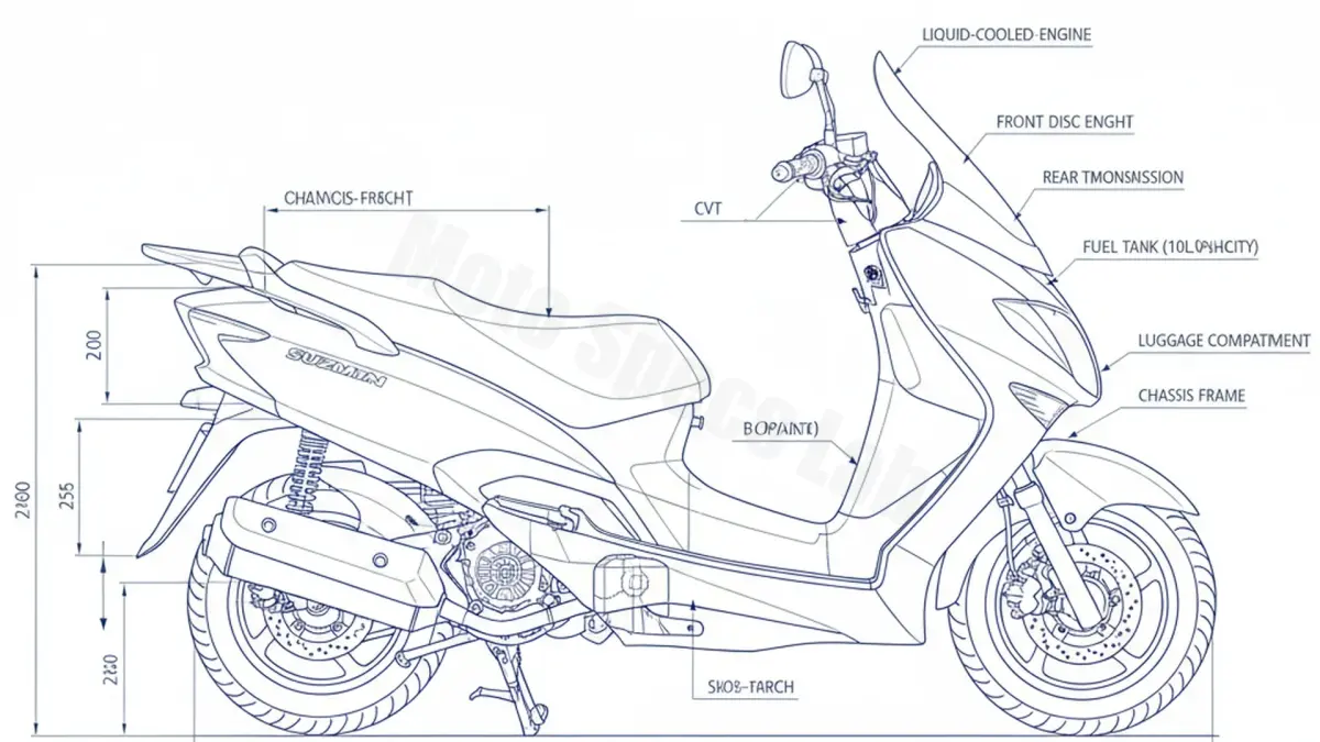 Suzuki UH 125 BURGMAN - CC Workshop Data: Fluids, Plugs & Tires specs