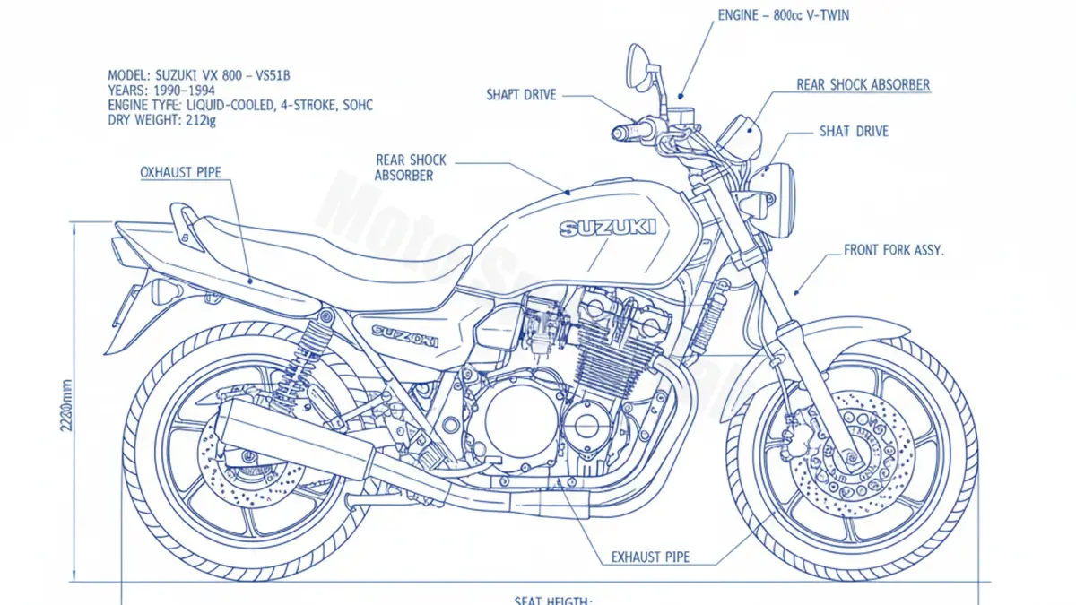Suzuki VX 800 - VS51B Service Data: Oil, Battery & Specs specs