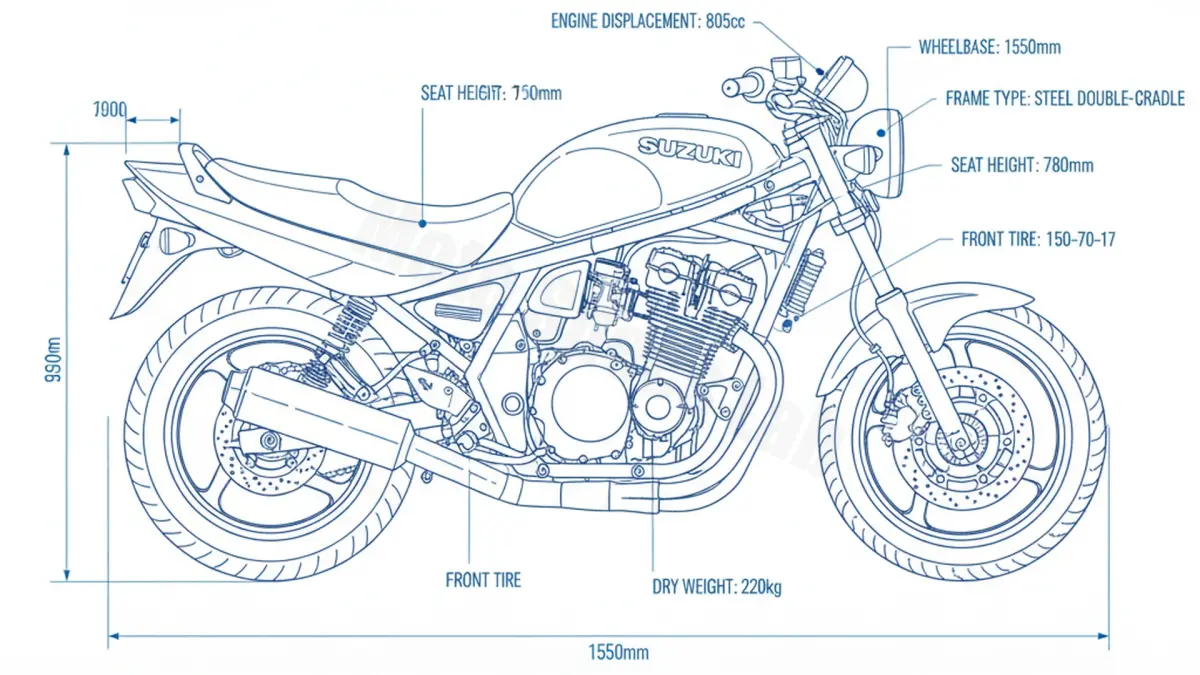 Suzuki VX 800 - VS51B/95 Specs: Engine Oil, Gap & Tire PSI specs