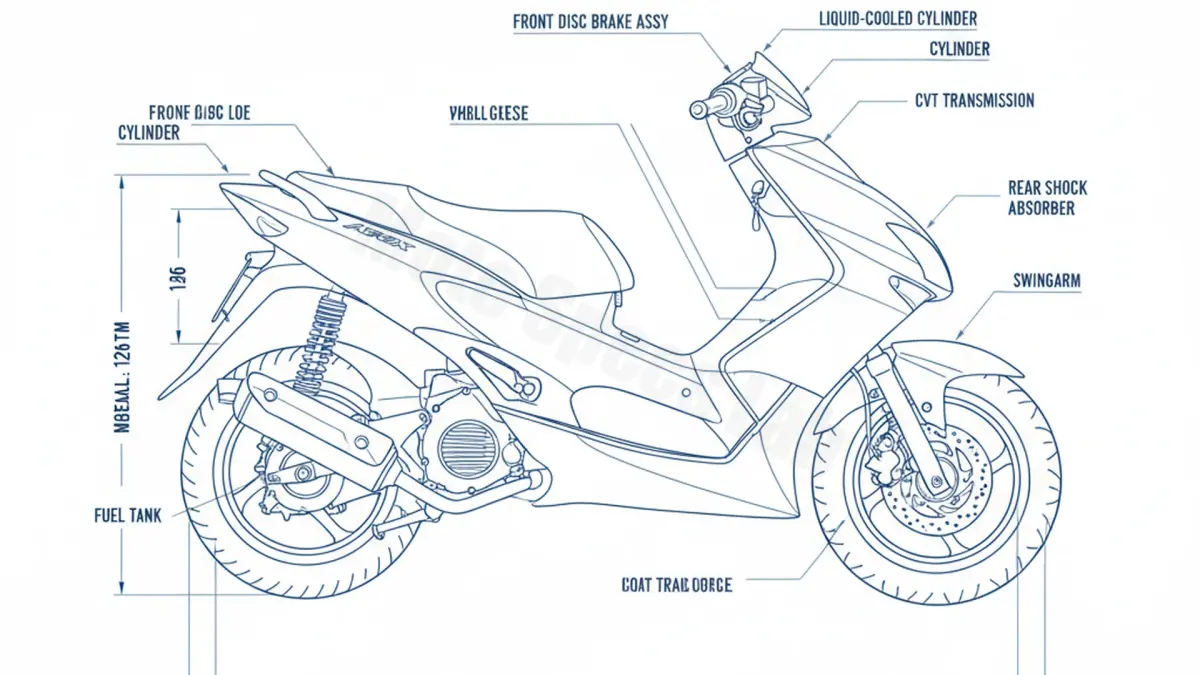 Yamaha AEROX 100 (YQ100) - SB05 Specs: Engine Oil, Gap & Tire PSI