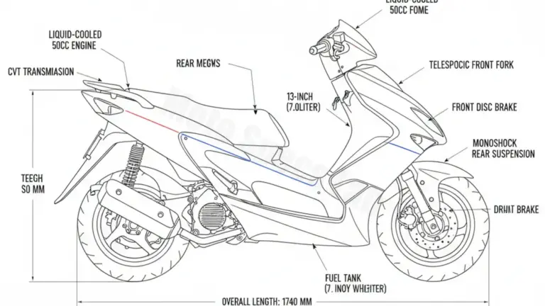 Yamaha AEROX R – 5BR Service Guide: Oil Level & Tire Specs