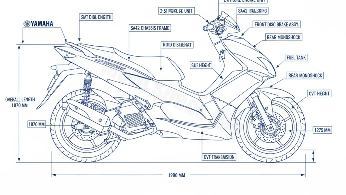 Yamaha AEROX R/NAKED (2-TAKTER) - SA42 (2013 – 2016) Factory Oil & Tire Pressure Data