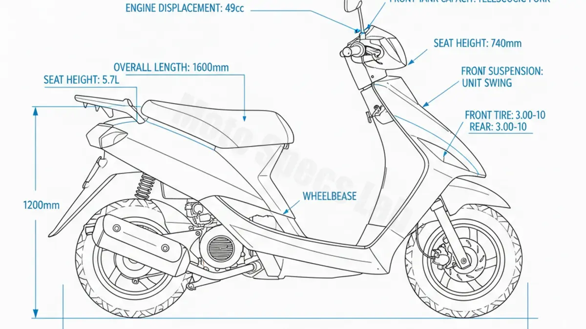 Yamaha AXIS YA 50 R - 3UG Technical Review & Maintenance Guide specs