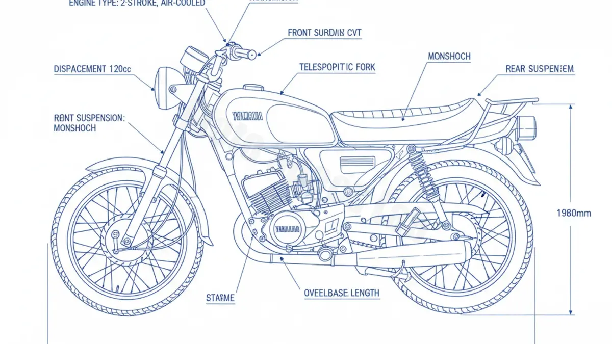 Yamaha BL 125 BELUGA - 50W (1985-1995) Data: Oil Capacity & Rim Specs specs