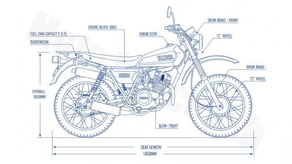 Yamaha BW 100 - SB02 Specs: Engine Oil, Gap & Tire PSI specs