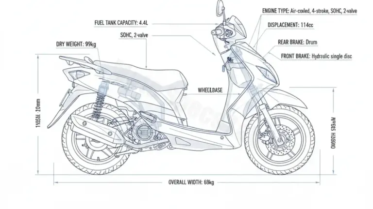 Yamaha D’ELIGHT 110 (XC115) – XC115 Service Data: Oil, Battery & Specs
