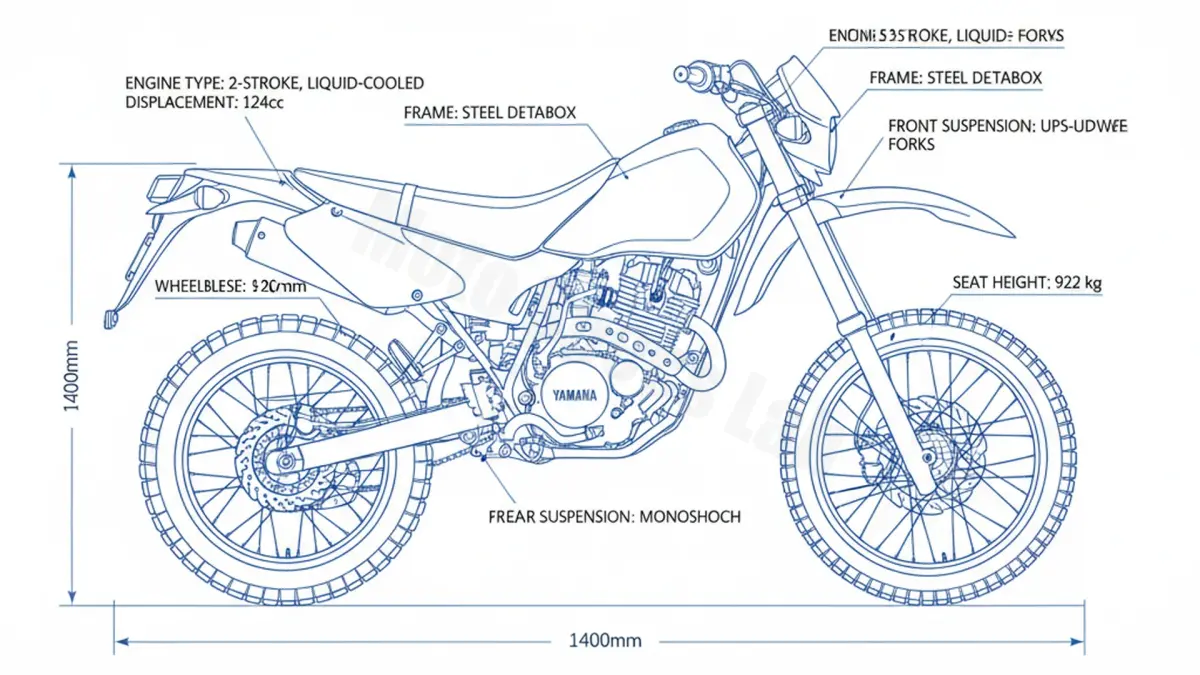 Yamaha DT 125 X - DE062 Technical Review & Maintenance Guide specs