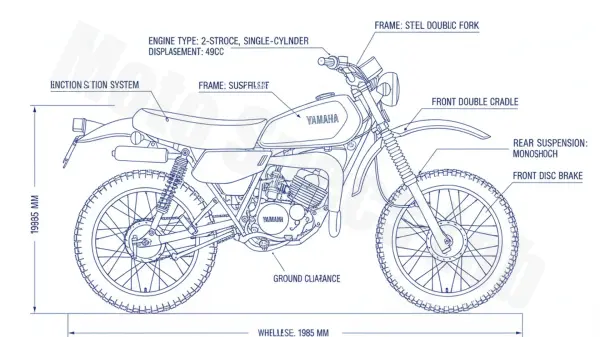 Yamaha DT 50 MX-S - 1NN Workshop Data: Fluids, Plugs & Tires specs