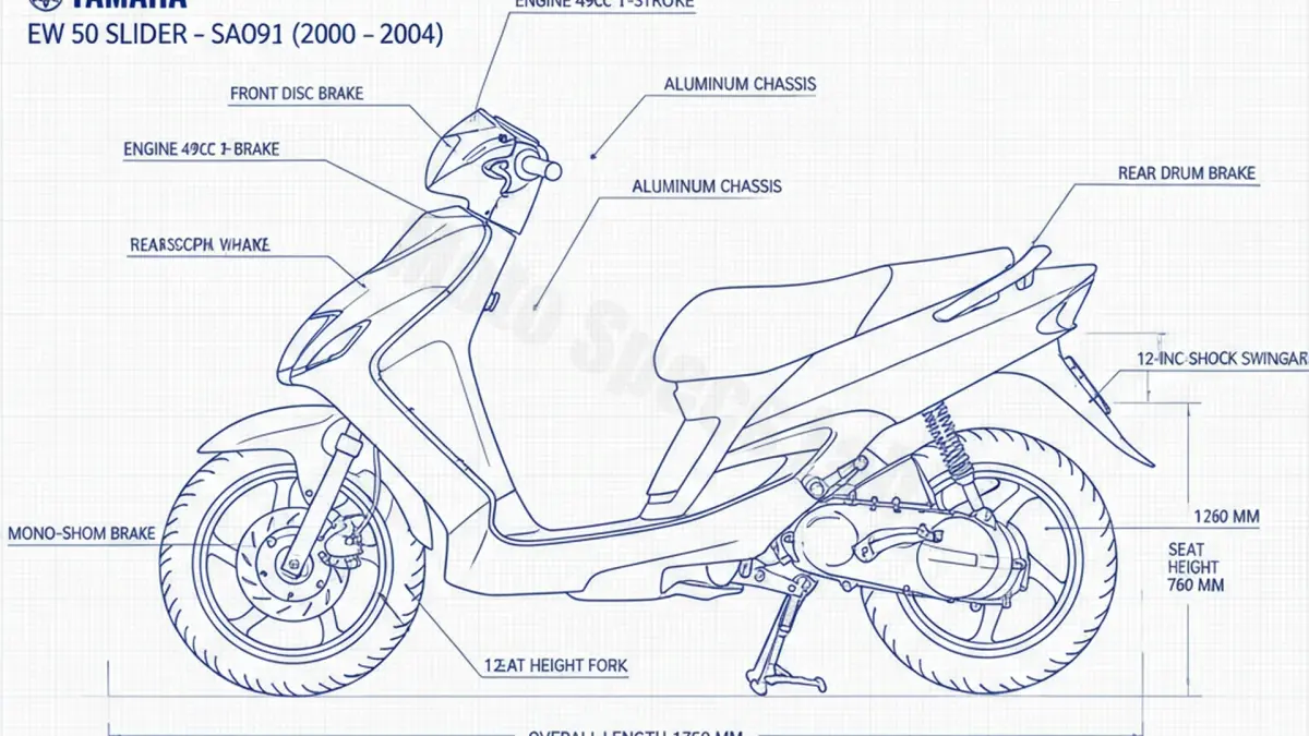 Yamaha EW 50 SLIDER - SA091 Tire Pressure, Oil Type & Fluid Specs specs