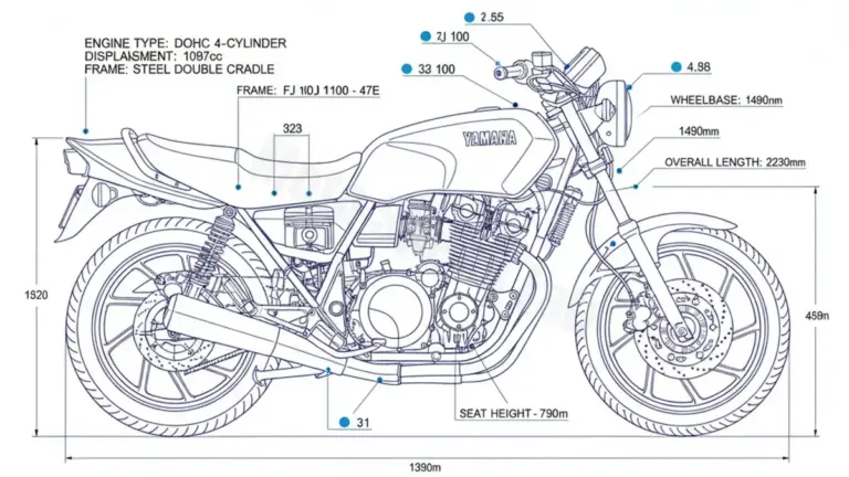 Yamaha FJ 1100 – 47E (1984 – 1985) Data: Oil Capacity & Rim Specs