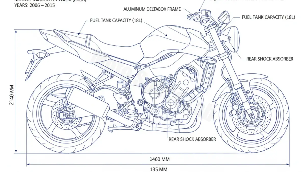Yamaha FZ1 FAZER - RN16/FAZER Specs: Oil Capacity & Tire Pressure specs