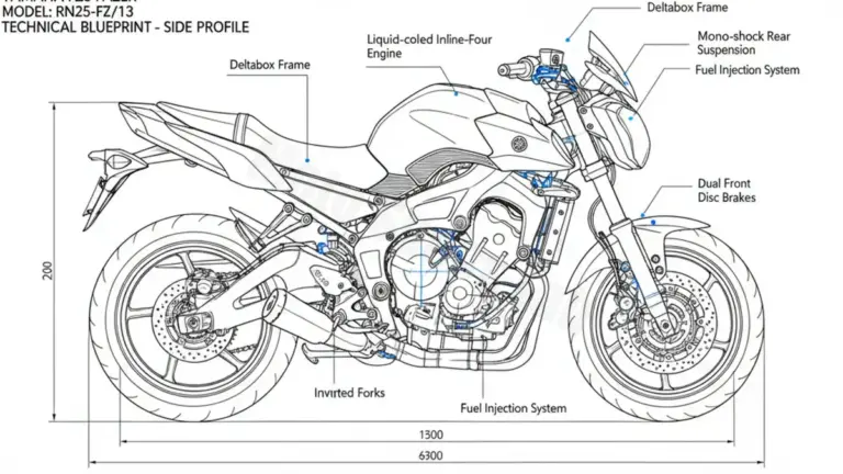 Oil & Tires: Yamaha FZ8 FAZER – RN25-FZ/13 Technical Specifications