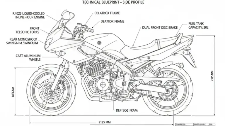 Oil & Tires: Yamaha FZS 600 FAZER – RJ025 Technical Specifications