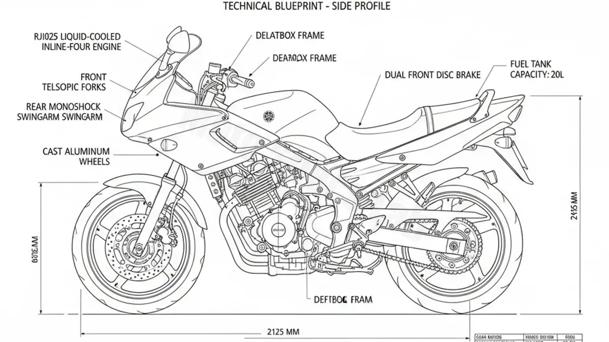 Oil & Tires: Yamaha FZS 600 FAZER - RJ025 Technical Specifications specs