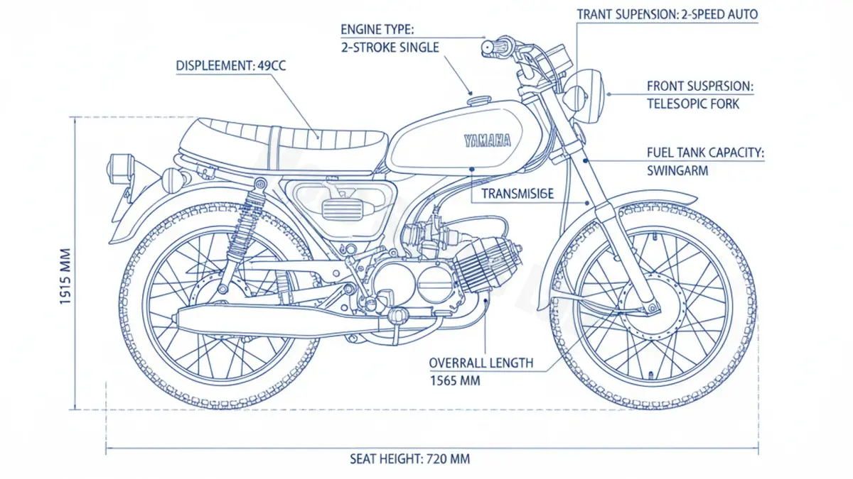 Yamaha LB 50 2M CHAPPY - 551 (1977 – 1983) Factory Oil & Tire Pressure Data