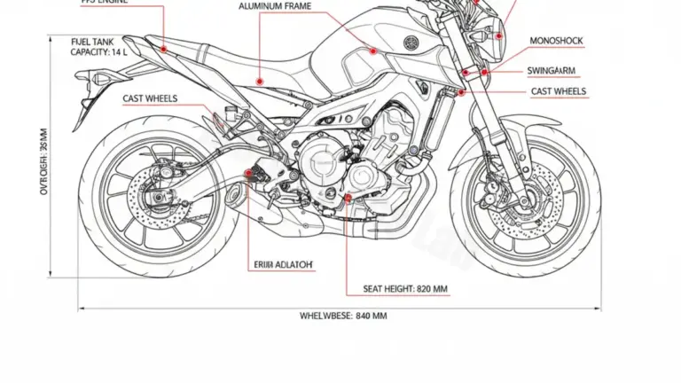 Yamaha MT-09 (EURO 4) – RN43-MT09/17 Service Guide: Oil Level & Tire Specs