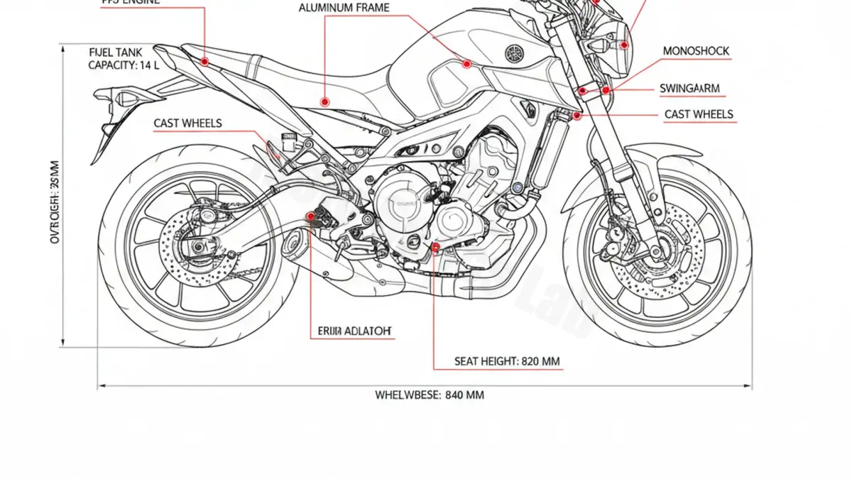 Yamaha MT-09 (EURO 4) - RN43-MT09/17 Service Guide: Oil Level & Tire Specs