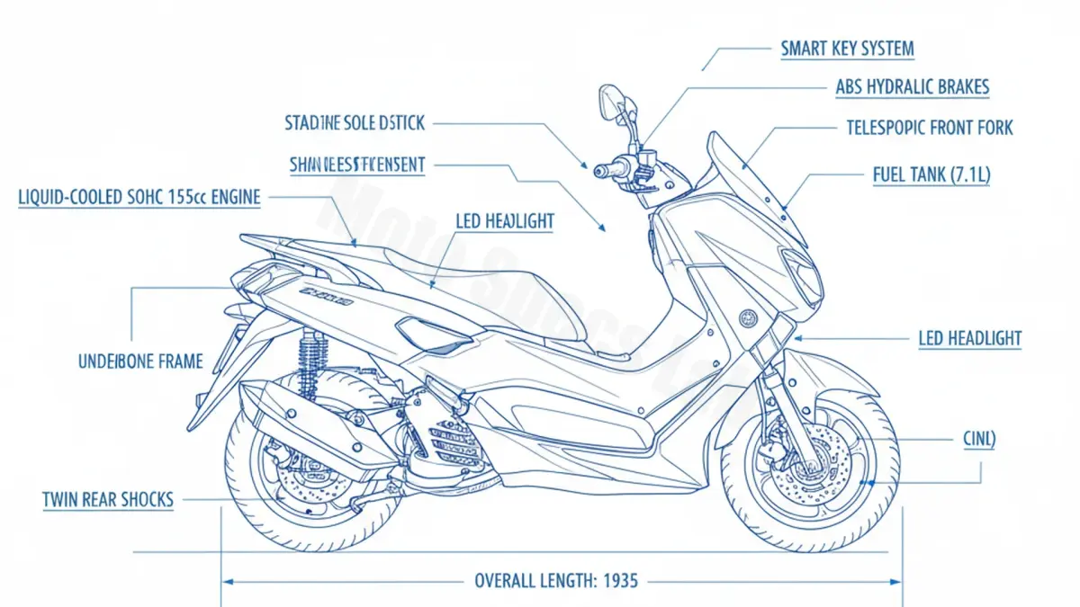 Yamaha N-MAX 155 (GPD155A) - SG651 Maintenance: Recommended Oil & Tires specs
