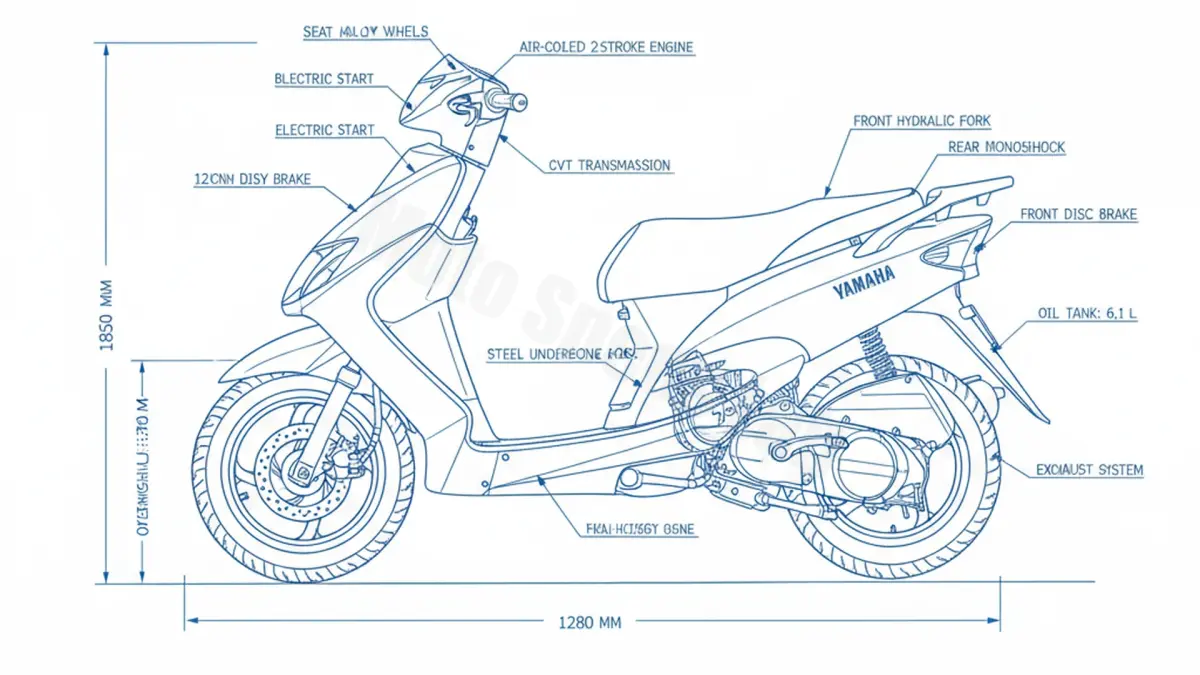 Yamaha NEO'S 100 (YN 100) - SB04 Workshop Data: Fluids, Plugs & Tires specs