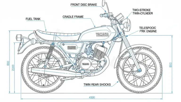 Yamaha RD 125 DX – 1E7 Tire Pressure, Oil Type & Fluid Specs