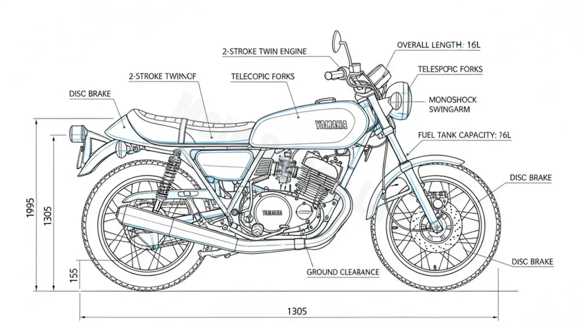 Yamaha RD 250 - 1A2 Technical Review & Maintenance Guide specs