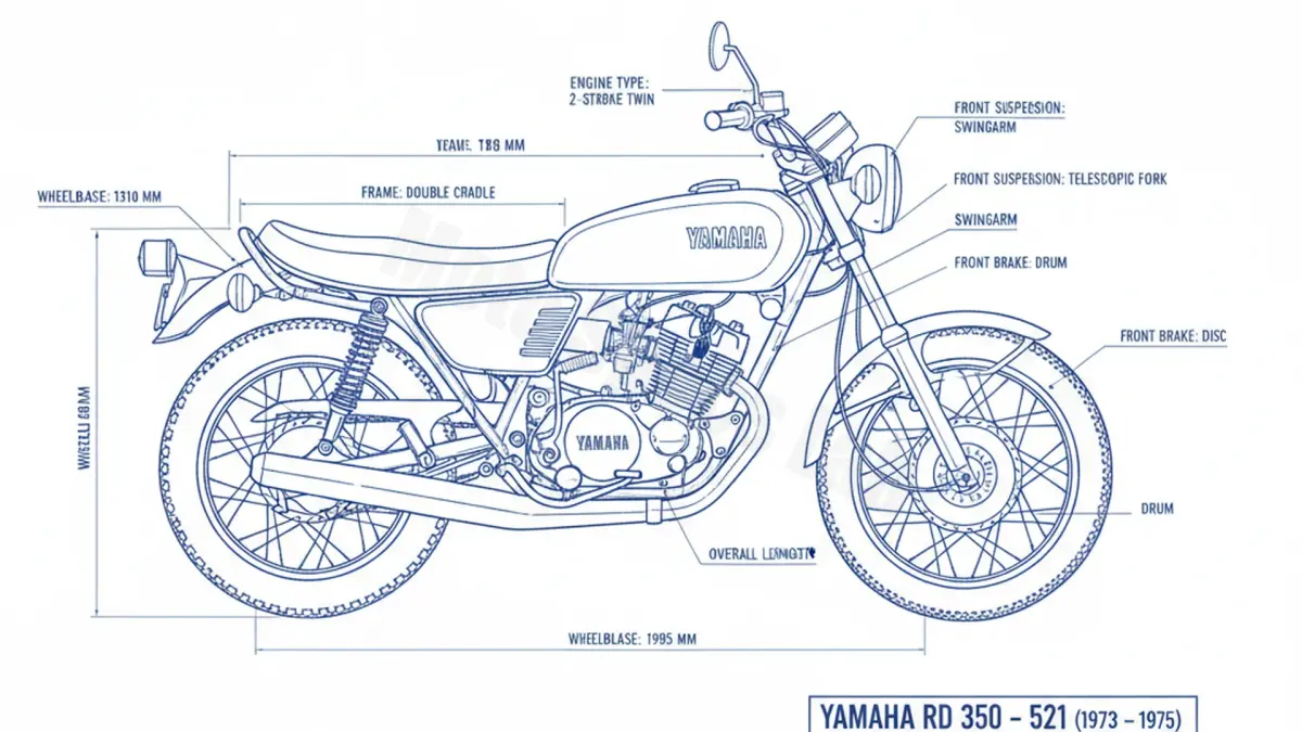 Yamaha RD 350 - 521 Specs: Engine Oil, Gap & Tire PSI specs