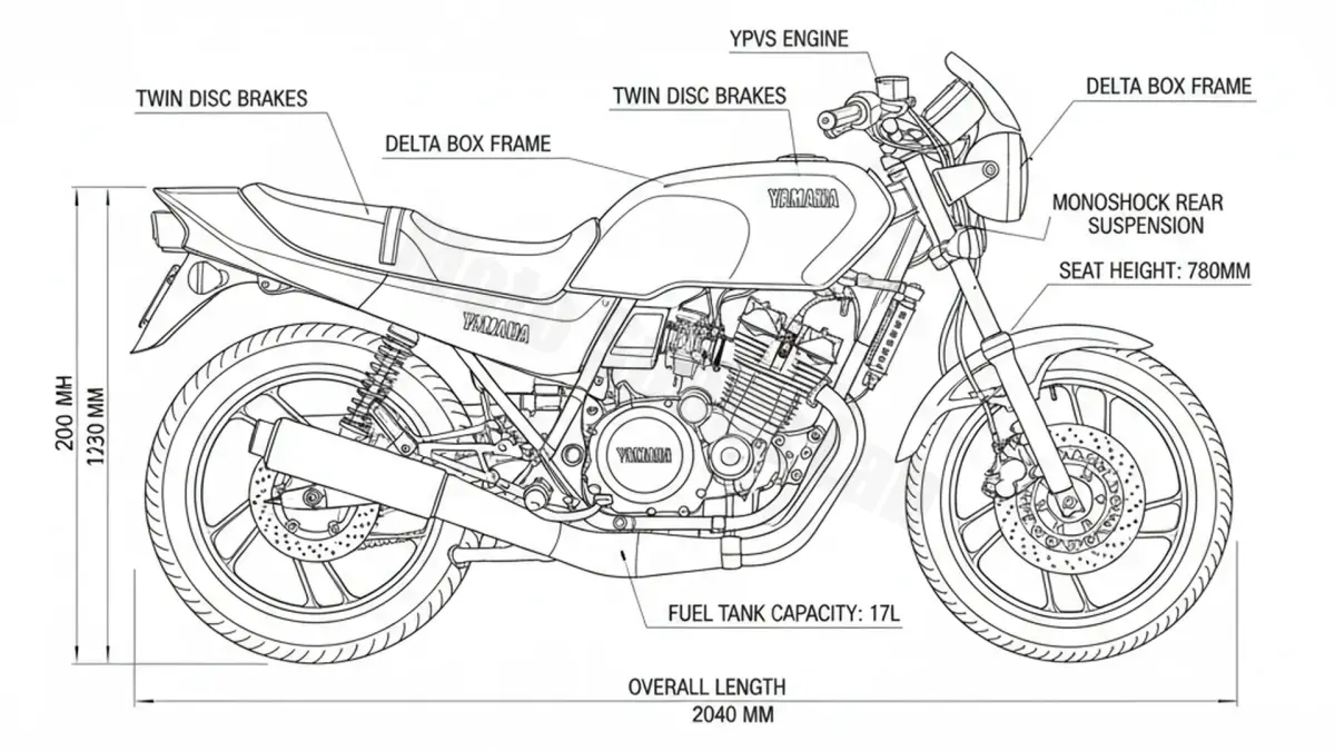 Oil & Tires: Yamaha RD 350 F,N,YPVS - 1WW Technical Specifications specs