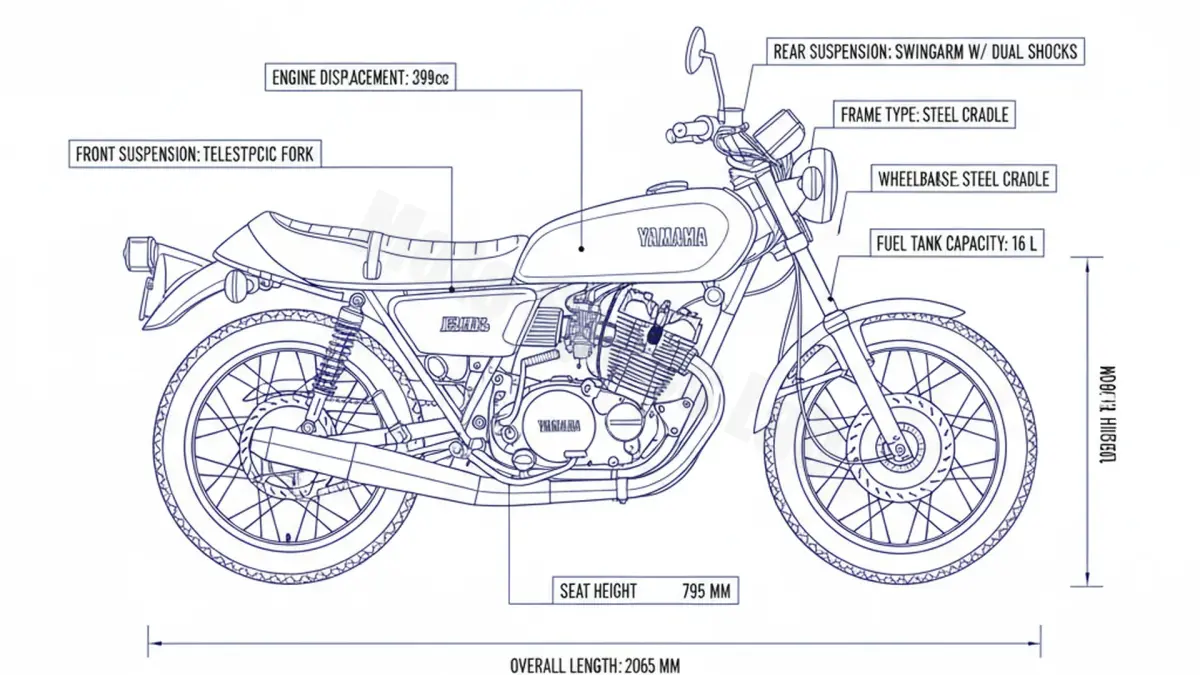 Yamaha RD 400 - 1A3 Maintenance: Recommended Oil & Tires specs