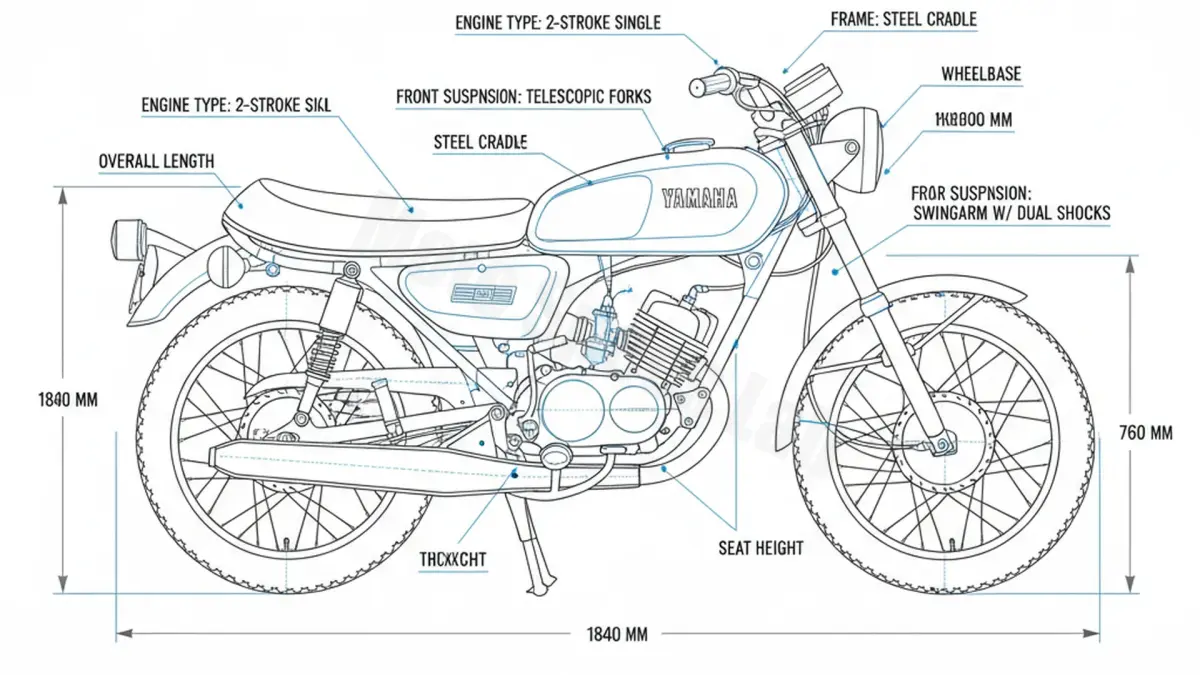 Yamaha RD 50 DX - 353 Technical Review & Maintenance Guide specs