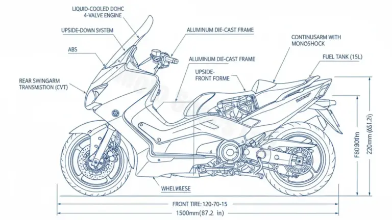 Yamaha T-MAX 500 ABS (XP 500) – SJ06 Workshop Data: Fluids, Plugs & Tires