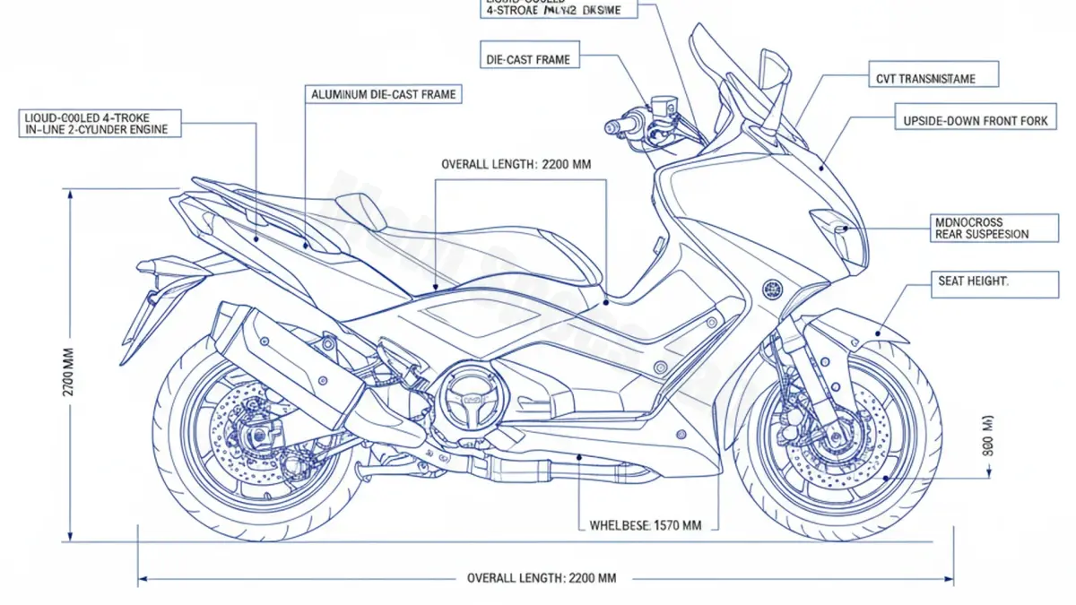 Yamaha T-MAX 560 TECH MAX XP 560 (EURO 5) - SJ18 (2020 – Present) Factory Oil & Tire Pressure Data specs
