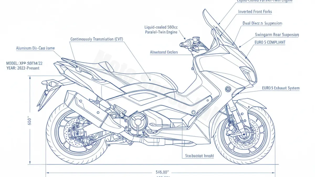 Yamaha T-MAX 560 TECH MAX XP 560 (EURO 5) - XP560TM/22 Service Data: Oil, Battery & Specs specs