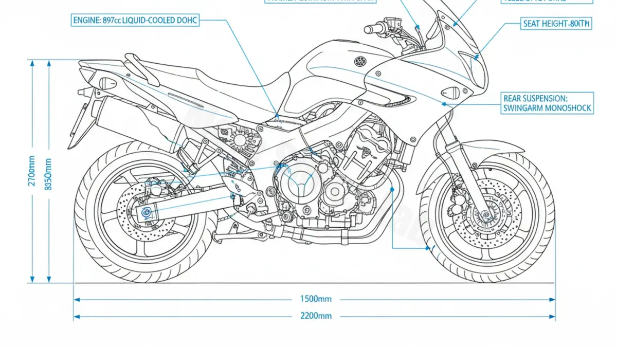 Yamaha TDM 900 A - RN18 (2007 – 2012) Factory Oil & Tire Pressure Data specs