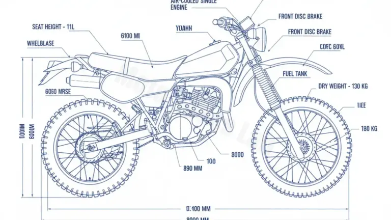 Yamaha TT 350 S – 1TJ Service Guide: Oil Level & Tire Specs