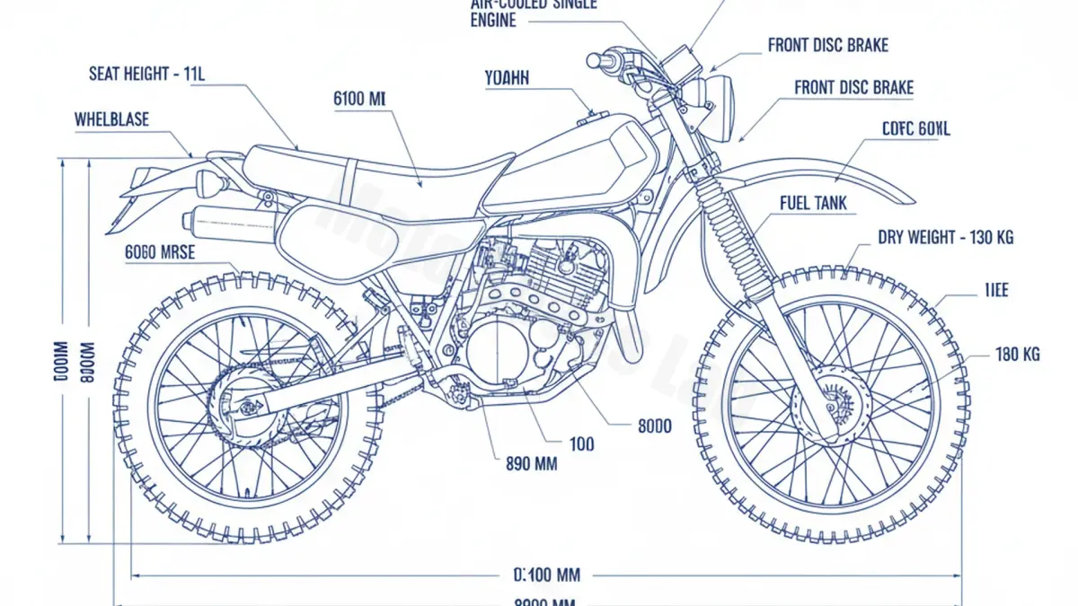 Yamaha TT 350 S - 1TJ Service Guide: Oil Level & Tire Specs specs