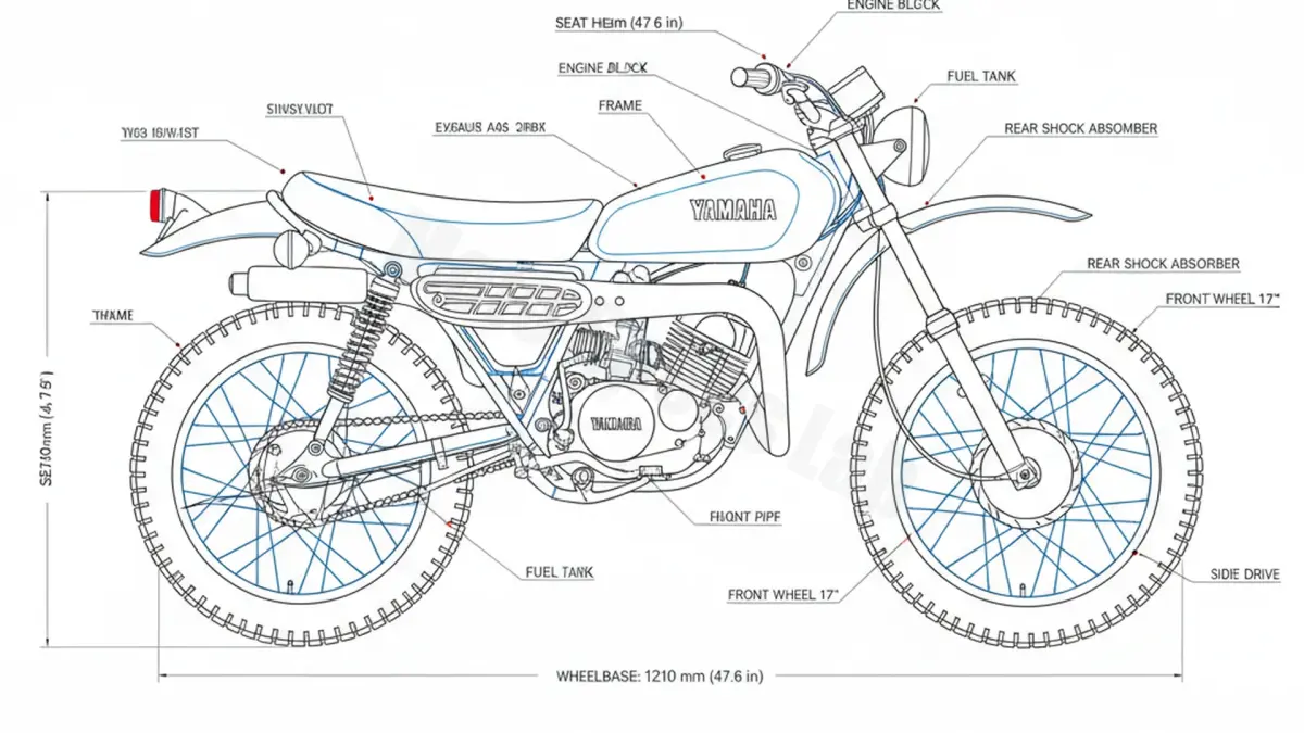 Yamaha TY 50 M - 1G3 Maintenance: Recommended Oil & Tires specs