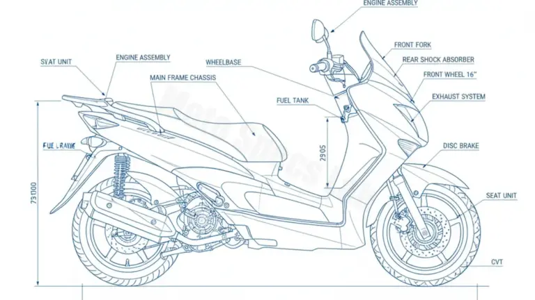 Oil & Tires: Yamaha VP 125 X-CITY – SE43 Technical Specifications