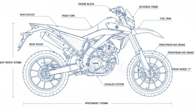 Yamaha WR 125 X – DE072/22B6/12 Tire Pressure, Oil Type & Fluid Specs