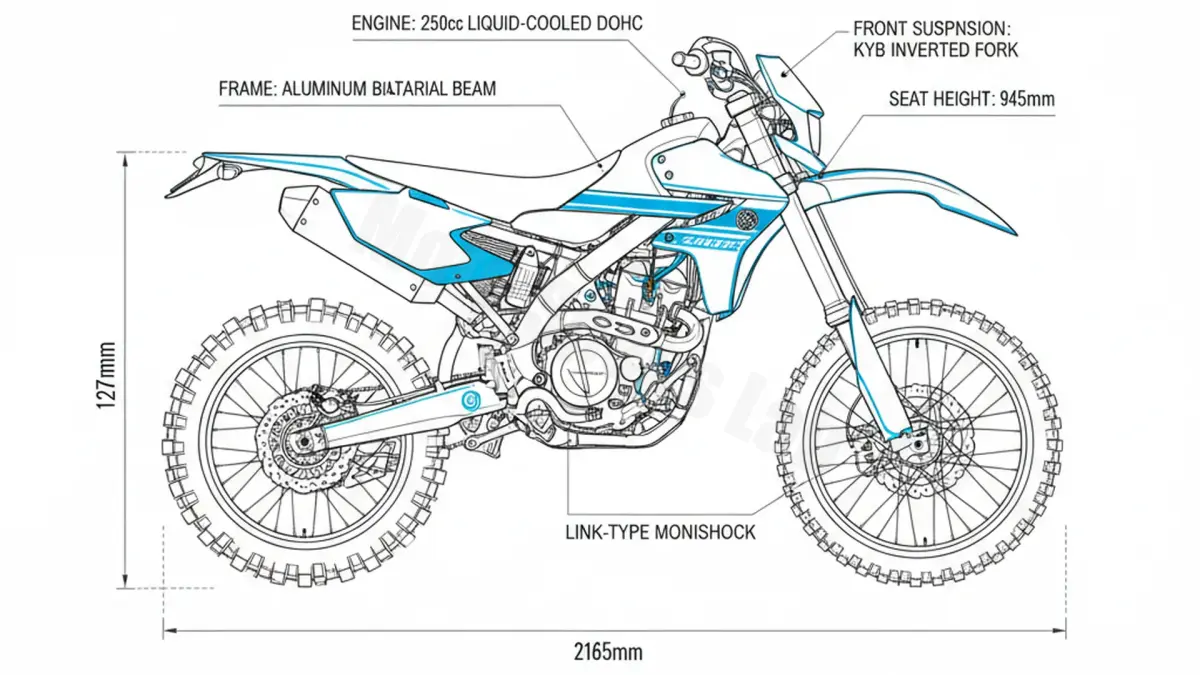 Oil & Tires: Yamaha WR 250 F - CG30W/1HC3 Technical Specifications specs
