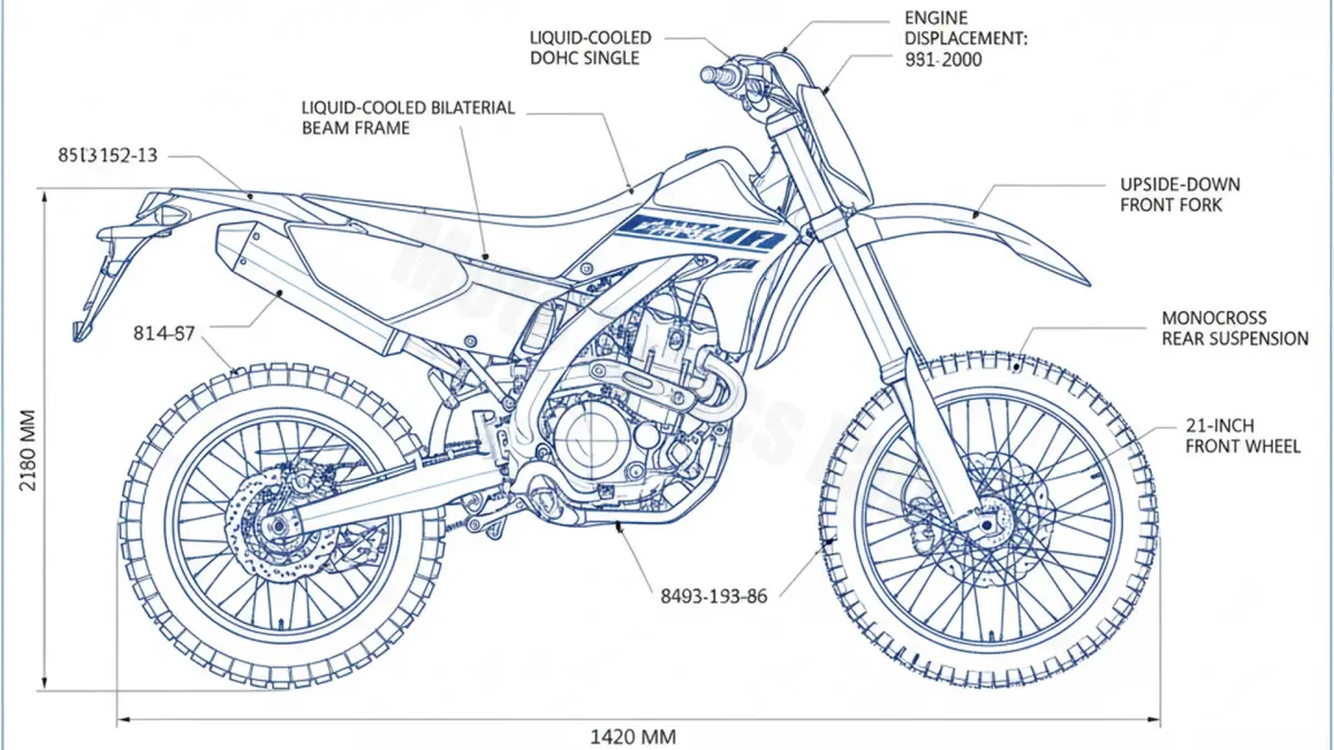 Oil & Tires: Yamaha WR 250 R - DG201/32DH/12 Technical Specifications